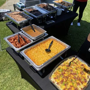 a table full of food