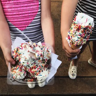 'tis the season. Hot brownie sundae &amp; soft serve twist with JIMMIES! (Homemade ice cream wasn't ready yet)