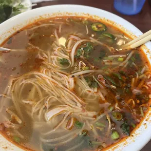 Shrimp Pho with extra garlic paste