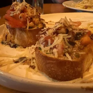 1/3 of the most amazing bruschetta we&apos;ve ever had