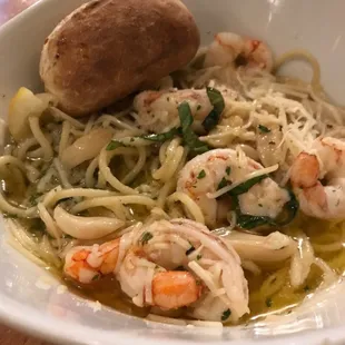 Shrimp scampi is wonderful!