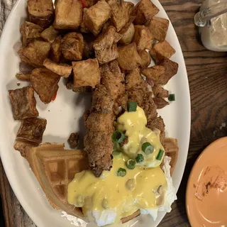 Chicken N' Waffle Benedict