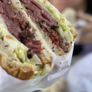 a close up of a sandwich