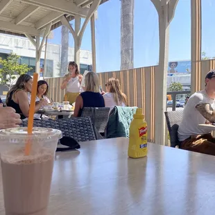 Dining area under the tent
