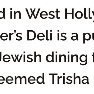 Jewish Deli