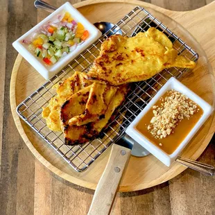 A beautiful and delicious chicken satay. Photo by Oanh McClure.