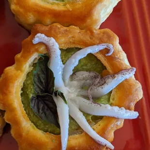 Calamari spinach and artichoke bites