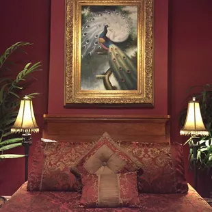 "Ingenue" room. Also known as the peacock room.