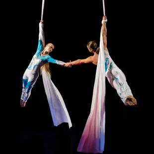 Davangie performing an aerial silk duet at the Moscow International Circus