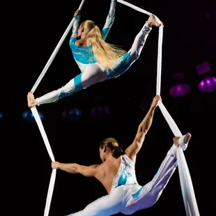 Davangie performing an aerial silk duet at the Moscow International Circus