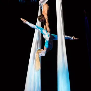 Davangie performing an aerial silk duet at the Moscow International Circus