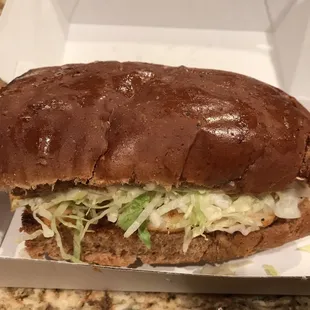 6 inches chicken breast hoagie on whole wheat bread