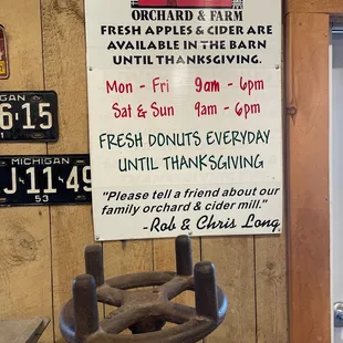 Hours - open till Thanksgiving