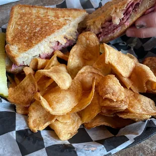 Rueben sandwich- a long time favorite- and house made fresh potato chips