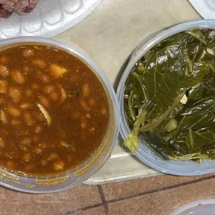 baked beans &amp; collard greens