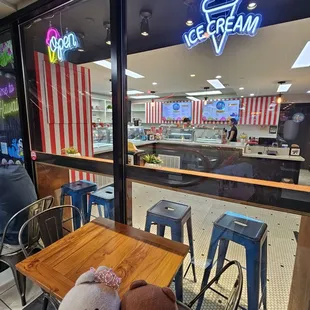 Outside of the shop, looking in...