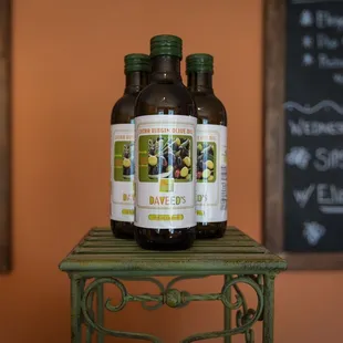 Daveeds Olive Oil from Puglia Italy | great for finishing your salads or pastas.  Stop by to pick up a bottle