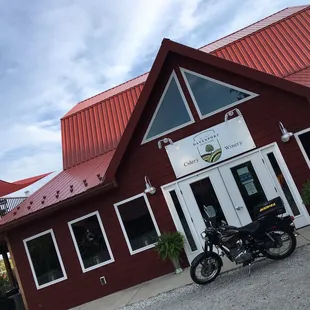 a motorcycle parked outside