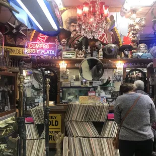 Lots of vinyl records and comics