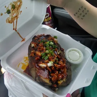 Bbq chicken breast loaded potatoe!