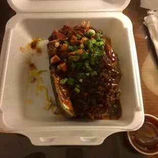 Two meat: beef and chicken