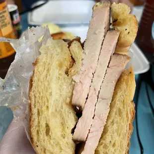 Smoked Turkey on croissant.