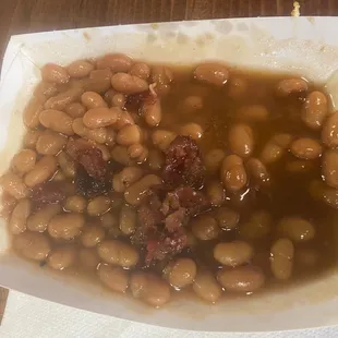 Candied bacon baked beans