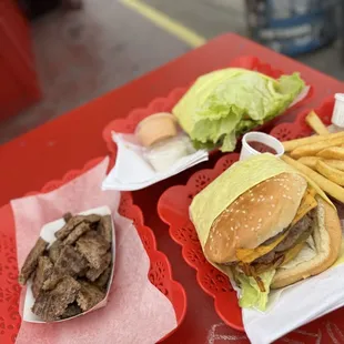 Double Patties cut for the man's best friend...