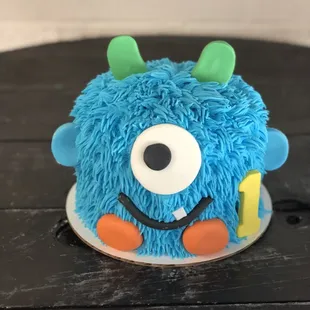 a blue monster cake