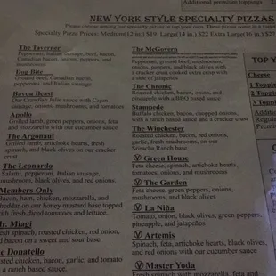 Pizza selection