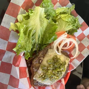 Burger without a bun! Delicious