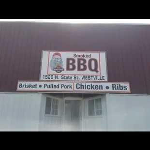 Sign above the entrance.