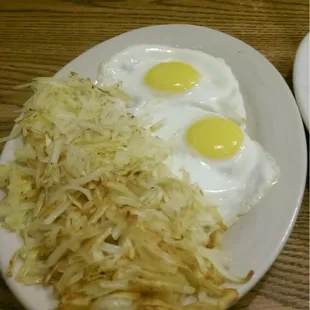 Loads of hash brown with my eggs.