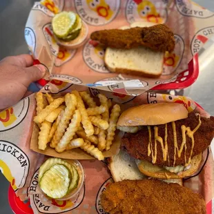 two trays of food