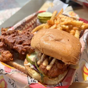 Dave's #3 1 Tender &amp; 1 Slider w/ Fries - "not-chicken"