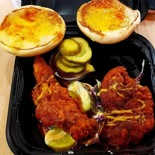 top of slider taken off to show delicious warm colored chicken