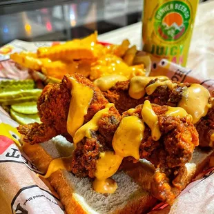 Hot Tenders with Cheese Fries