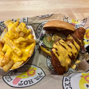 Hot with cheese fries!