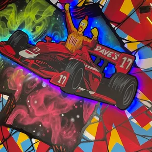 a man in a racing car