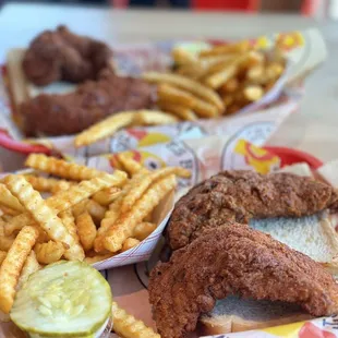 fried chicken and french fries