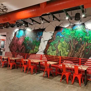 Wall murals inside restaurant - Photo taken 10/15/22