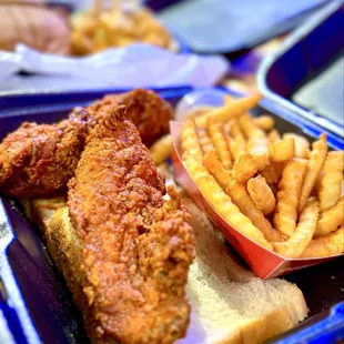 chicken wings and fried chicken, food