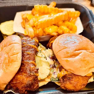 Dave's #2 2 Sliders w/ Fries - really good and filling!