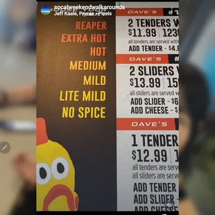 a menu for a restaurant