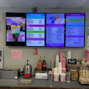 Menu &amp; front counter