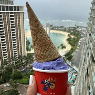 Ube on Sugar Cone