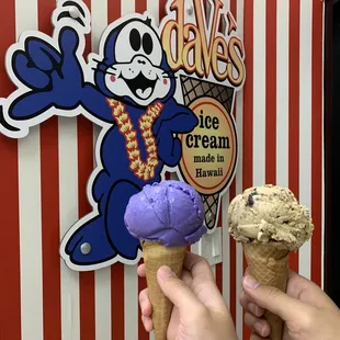 Ube ice cream &amp; Hawaiian mud pie