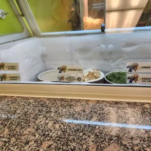 three bowls of ice cream