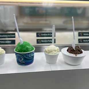 Mango, lime shaved ice, coconut, chocolate Mac nut