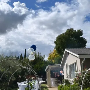 Garden view of the party set-up.